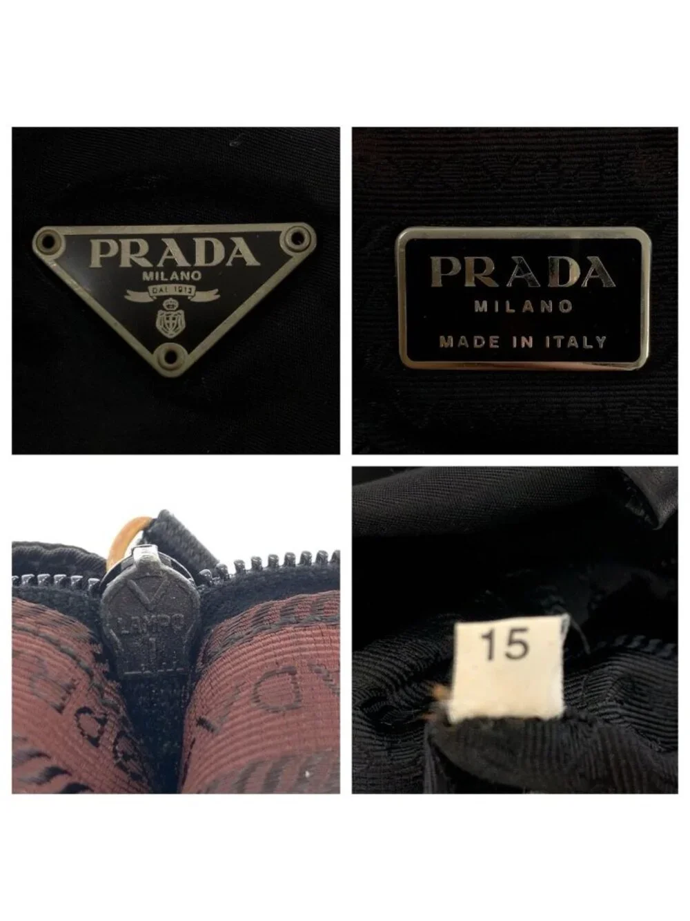 Prada Tessuto Black Silver Nylon Leather Tote Shoulder